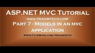 Part 7  Models in an mvc application