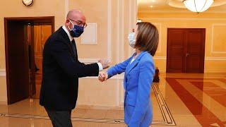 Michel lands in Moldova on swing through east, met President Maia Sandu and supports reform agenda!