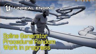 UE4: Spline Generator Procedural Random via BluePrints. New play - new map principle via actorspline