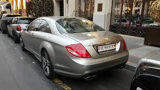 silver Mercedes Benz CL 65 AMG C216 612 HP v12 in PAris France