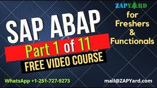 FREE Video 1 of 11 - Learn SAP ABAP for Free for Freshers & Functional Consultants