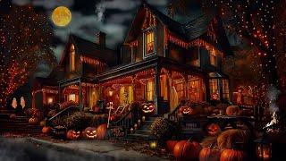 TRICK OR TREAT-HALLOWEEN STREET AMBIENCE-FALLING LEAVES-BONFIRE-JACK O LANTERNS-GHOSTS-NIGHT SOUNDS