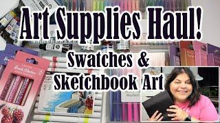 Art Supplies Haul! Testing Them and Making Art in my Sketchbook