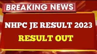 NHPC JE RESULT 2023 | NHPC EXAM RESULT 2023 | NHPC JE CUT OFF 2023