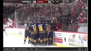 QU MHOK Winning Overtime Goal at Cornell - February 6, 2015