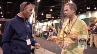 Jimmy Bartschi introduces new Scott F2 fly rods to Telluride Angler on the floor of IFTD 2010