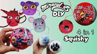 Miraculous Miraballs DIY |  Tutorial selfmade 4 in 1 Kwami Squishy Plush Surprise like in Zag Store