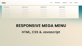 Create a Mega Menu & Dropdown Menu Navigation | HTML, CSS, Javascript | Responsive Navigation Menu