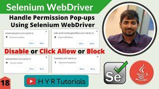 How to handle Permission Pop-ups using Selenium WebDriver | Selenium |