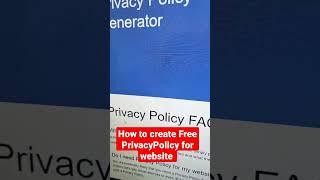 how to create a privacy policy for free #privacypolicy