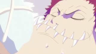 Katakuri eating doughnuts and revealing his secret (ONE PIECE)