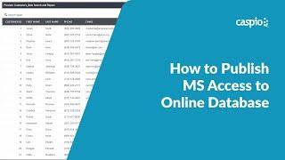 Publishing MS Access to Your Online Database