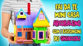 FACILE! Mini Casa Arcobaleno Fai Da Te Con i Bastoncini Dei Ghiaccioli | IDEE DIVERTENTI