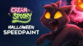 Spooky Gets Spooked! | CREAM & SPOOKY Halloween Speedpaint