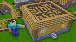 Minecraft NOOB vs PRO vs GOD: NOOB FOUND WHAT VILLAGER HIDE IN THIS MAZE HOUSE! (Animation)