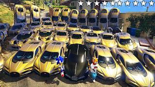 I STOLE GOLDEN BUGATTI CARS FROM BILLIONAIRES WITH SONIC FROM REAL LIFE IN GTA 5