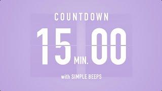 15 Min Countdown Flip Clock Timer / Simple Beeps 🫐 