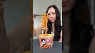 Buldak Rosé Tteokbokki + Cream Carbonara Spicy Noodles #samyang #korean #food #ricecake