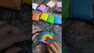 DIY Rainbow Clay Art ️ #viral #clayvideos #clay #clayart #rainbow #foamclay