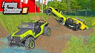 MUDDING & OFF-ROADING WITH (700HP) JEEP TRAIL CAT, BRONCO & LIFTED TRUCK! | FARMING SIMULATOR 2019