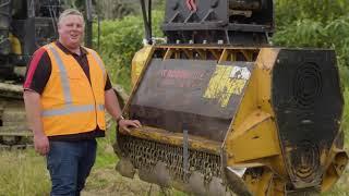 Robur Hire Attachments in Action - Mulcher