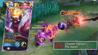 GLOBAL FRANCO EXP LANE BEST BUILD & EMBLEM ( totally insane ) FRANCO FIGHTER BUILD GAMEPLAY~XOTICTRE