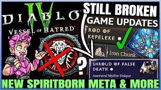 Diablo 4 - CONFIRMED: Spiritborn BUFFS, BIG Patch LIVE, New Best Build, Mythic Unique Broken & More!