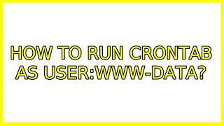 Ubuntu: How to run crontab as user:www-data? (3 Solutions!!)