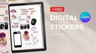 How to Make Digital Stickers on Canva for Goodnotes Free *Aesthetic*