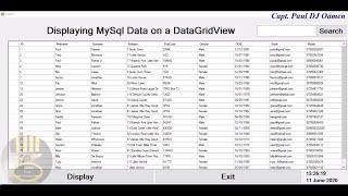 How to Connect to MySql Database, to Display and Search Data in the  DataGridView in C#