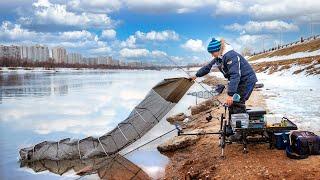 РЫБАЛКА 2021. Фидер ВЕСНОЙ на реке. ПОИСК ТОЧКИ ЛОВЛИ. Наловили за 2 часа. Feeder Fishing 4K  #63