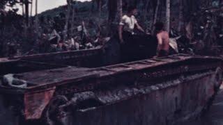 Battlefield survey of US LVT casualties near Agat during the Battle of Guam on July 21st 1944