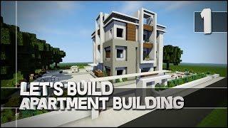 Minecraft - Let's Build : Modern Apartment Building - Part 1 (Easy Tutorial)