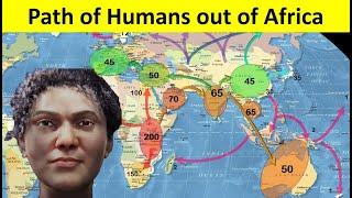 Humans migration Out of Africa || with Ice Age maps