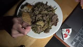 ASMR - FRIED NOODLES AND JUICY BEEF EATING SOUNDS