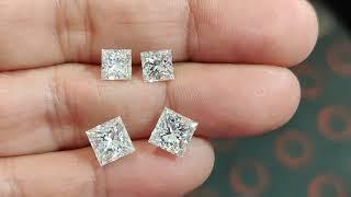 Live princess diamond size compare 1ct vs 2ct weight