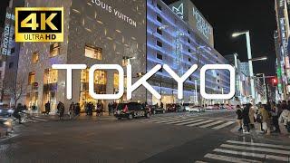 【4K HDR】Night Walk in Tokyo Ginza to Apple Store