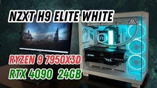 NZXT H9 Elite White 4k PC Build | Ryzen 9 7950X3D | RTX 4090