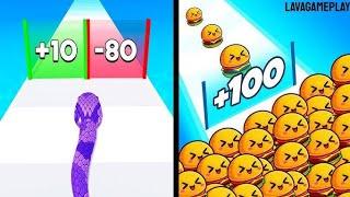 Max Levels Snake Race 3D Vs Food Run 3D⭕All New Max Update Mobile Gameplay WE21