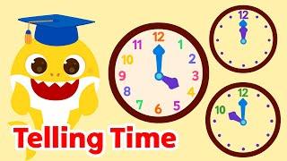 What Time is It? | Learn to Tell Time on a Clock |15-Minute Learning with Baby Shark