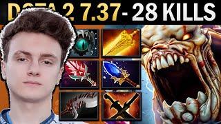 Lifestealer Gameplay Miracle with 28 Kills and Radiance - Dota 2 7.37