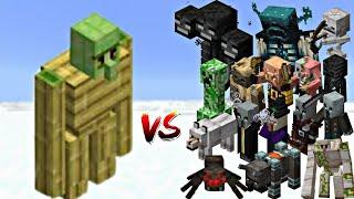 Minecraft: All Mobs vs Bamboo Wood Golem – Ultimate Battle!