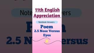 11th English Appreciation poem 2.5 | Maharashtra State Board#11th_English