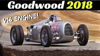 Auto Union Type C (1936) - CRAZY V16 Engine Warm-up & Action - 2018 Goodwood Festival of Speed