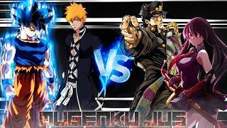 Goku DBS V3.5 & Ichigo MG9 vs Jotaro & Akame ANIME MUGEN JUS Team Fight 2 vs 2