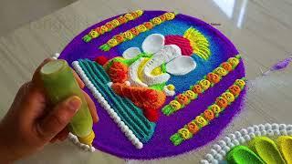 Easy rangoli designs | Satisfying video | Ganesh rangoli designs