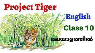 Project Tiger | Class 10 | English | Scert | explained in malayalam |