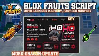 BLOX FRUITS Script | HoHo Hub | AUTO FARM GUN 600 MASTERY | DRAGON UPDATE [KEY]