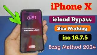 iPhone x icloud Bypass || Easy Method || iso 16.7.5 Ramdisk Bypass Passcode Full Signal || Sim Wok