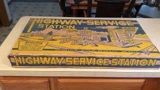 Marx No. 3491 Highway Service Station Playset from 1961, MIB still stapled shut!